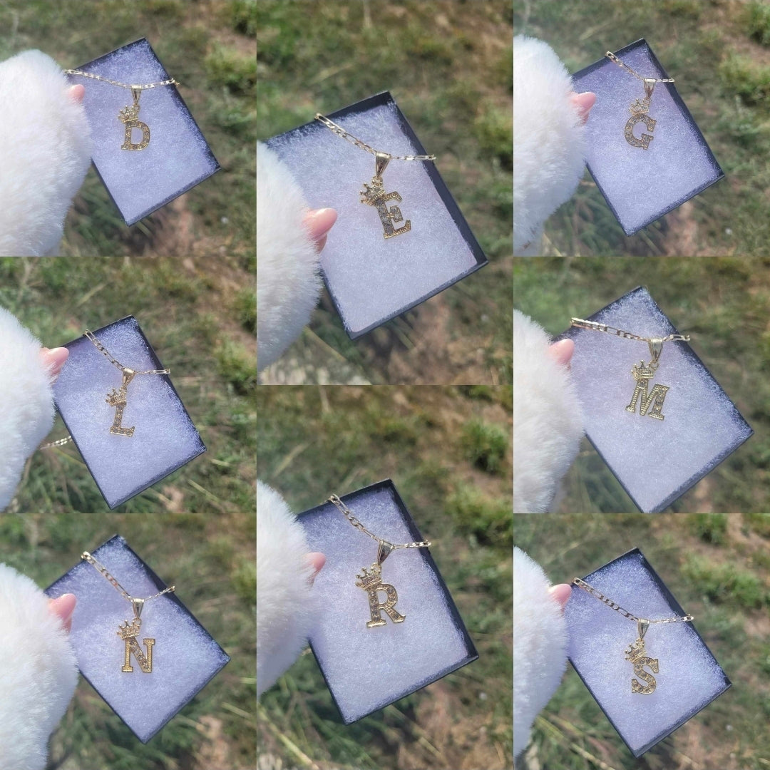 Crown Initial Necklace